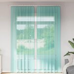 VIDAXL Rideaux en voile avec boucles 2 pcs turquoise 140x260 cm
