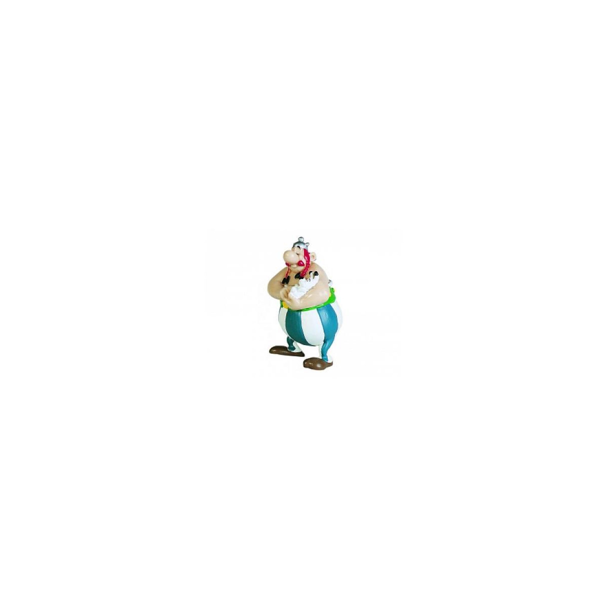Voir la diapositive 2 : Plastoy Figurine- Obelix Tenant Idefix