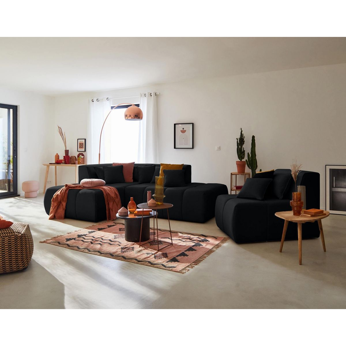 LISA DESIGN Caracas - module d'assise droit - en tissu