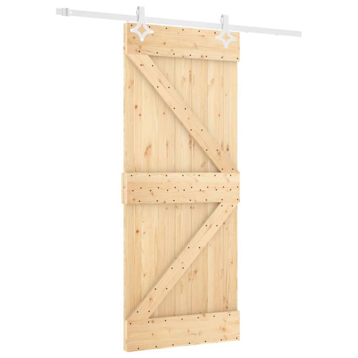 VIDAXL Porte coulissante et kit de quincaillerie 80x210 cm pin massif
