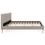 Voir la diapositive 6 : ID MARKET Lit double scandinave OSLO avec tête de lit et sommier 140 x 190 cm tissu beige effet lin