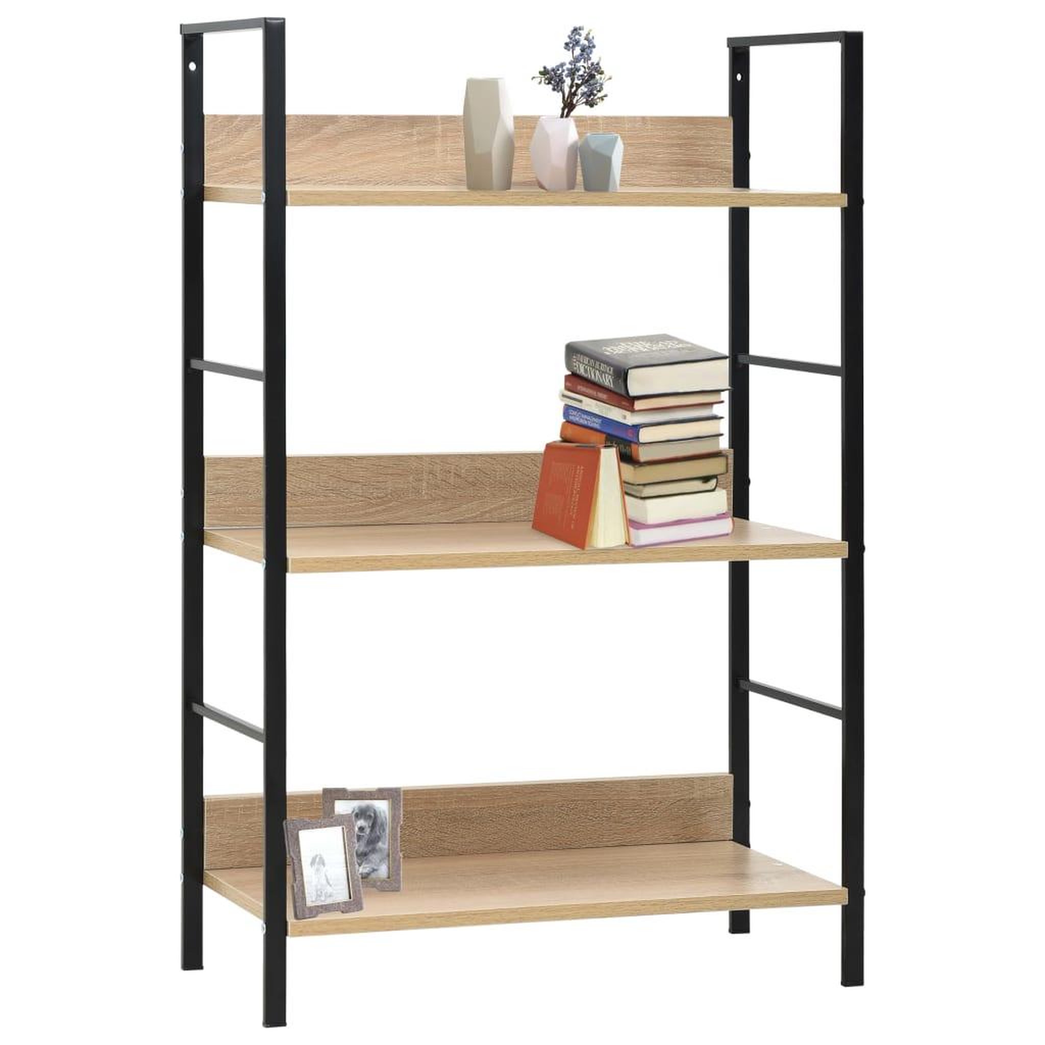 Voir la diapositive 2 : VIDAXL Bibliotheque a 3 niveaux chene 60x27,6x90,5cm bois d'ingenierie