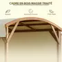 OUTSUNNY Pergola bois design arche toile de toit rétractable anti-UV UPF30+ dim. 3,2L x 3,08l x 2,42 m beige