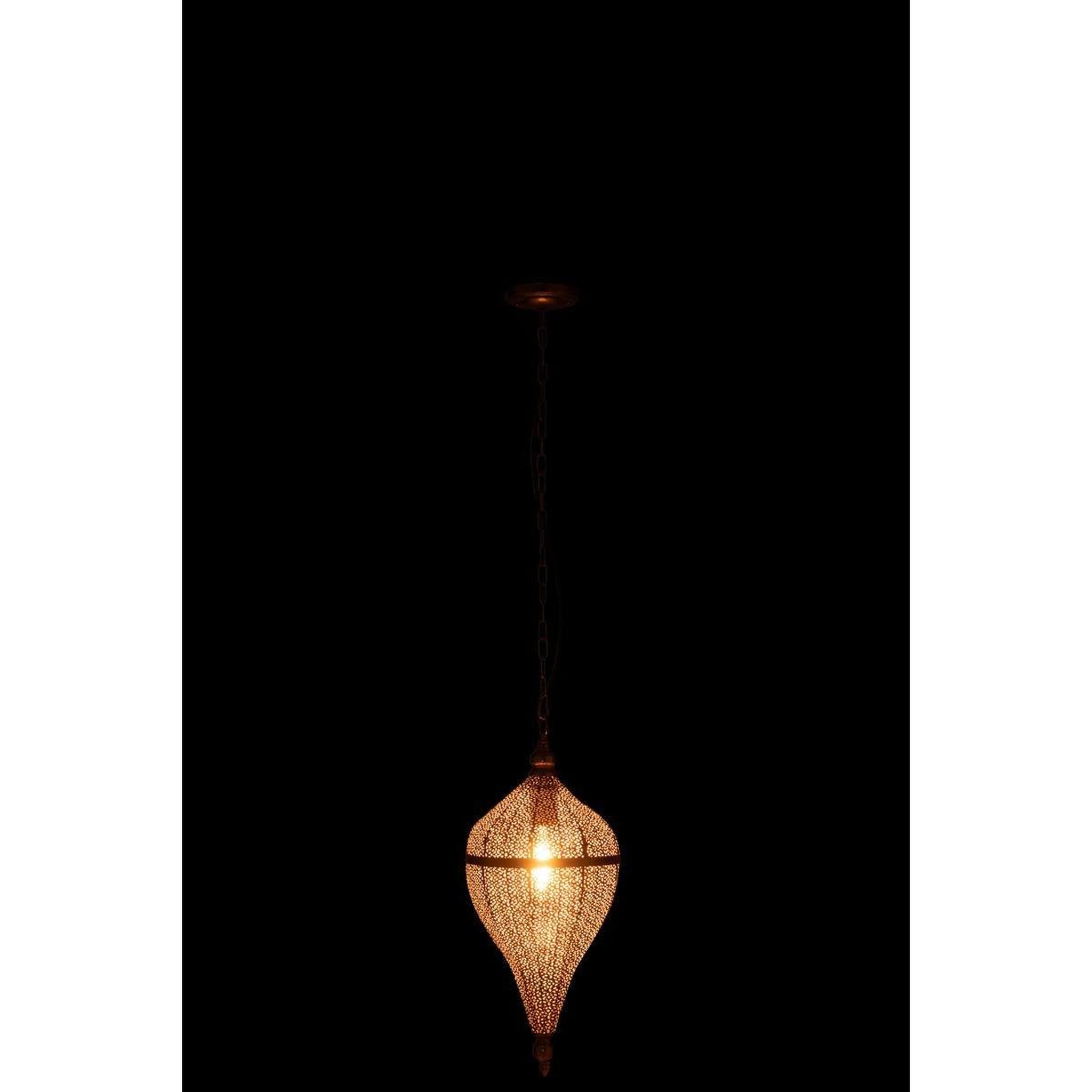 Voir la diapositive 3 : J-LINE Lampe Suspension en Métal  Goutte  53cm Or