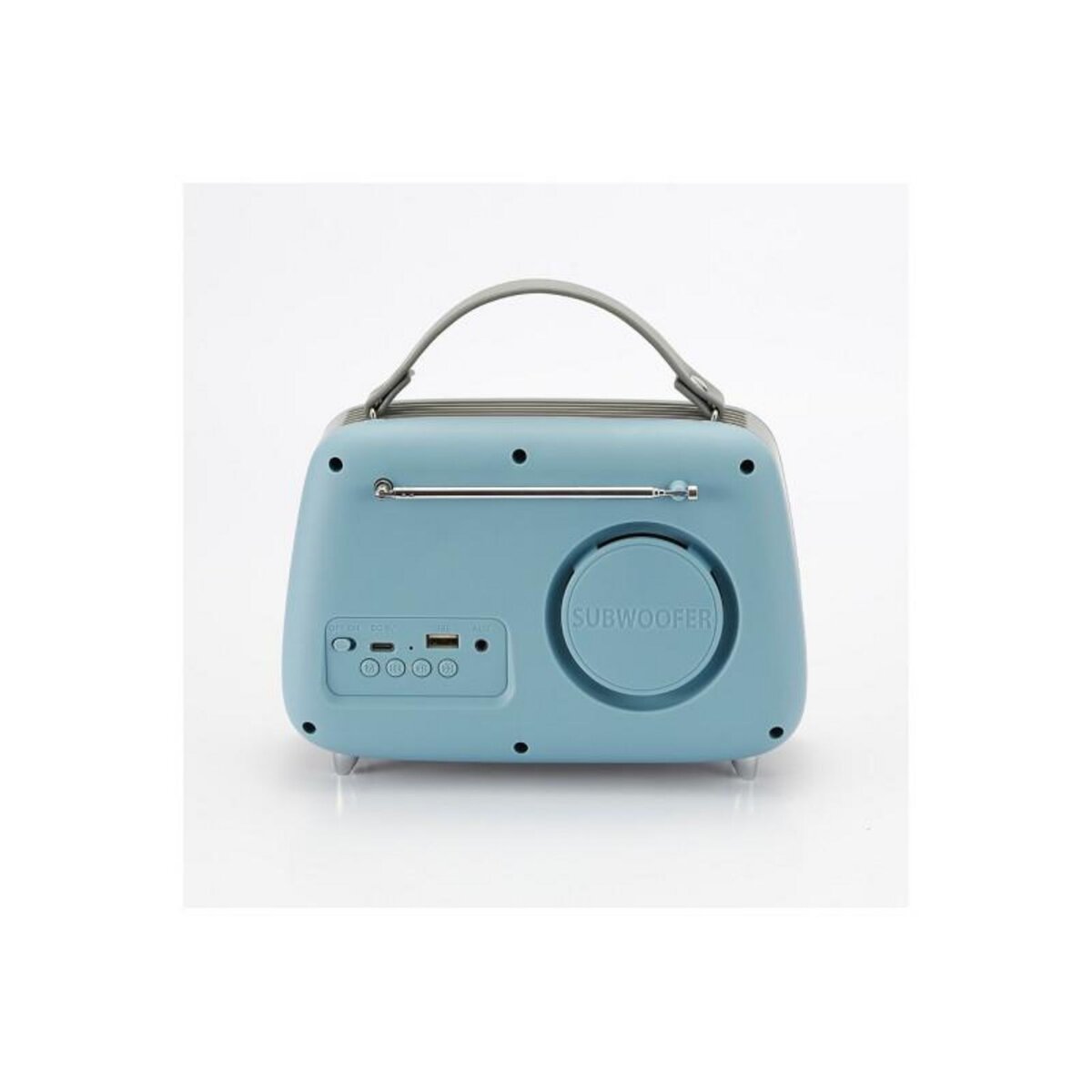 Halterrego Radio Halterrego Enceinte Radio retro RMS 5W, Bluetooth, Radio FM, lecteur USB, Aux IN, Batterie rechargeable, Bleu gris