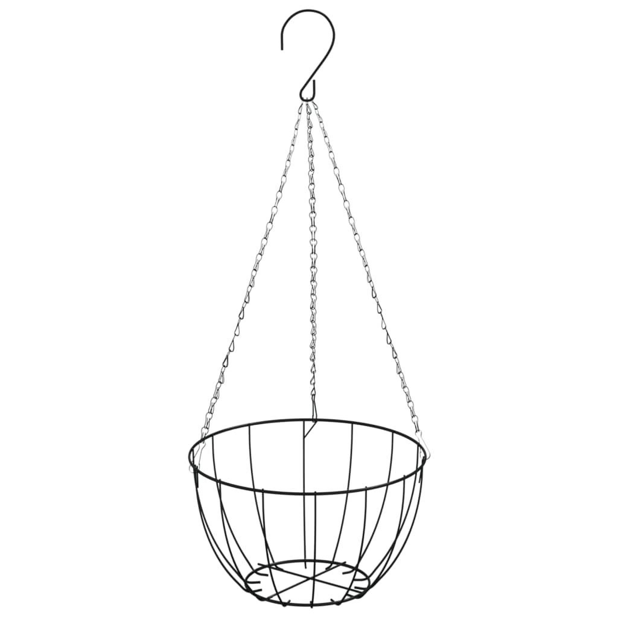 Voir la diapositive 5 : VIDAXL Supports de panier suspendu avec jardinieres 4 pcs noir acier