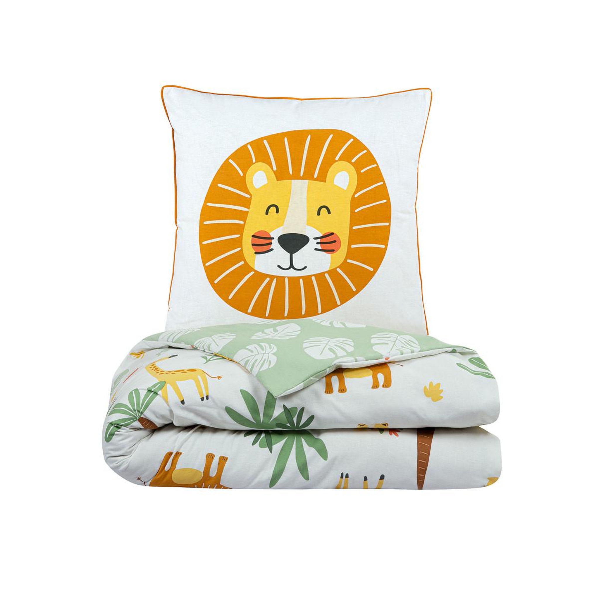 Voir la diapositive 5 : FUTURE HOME Parure de lit enfant lion jungle réversible 140x200cm