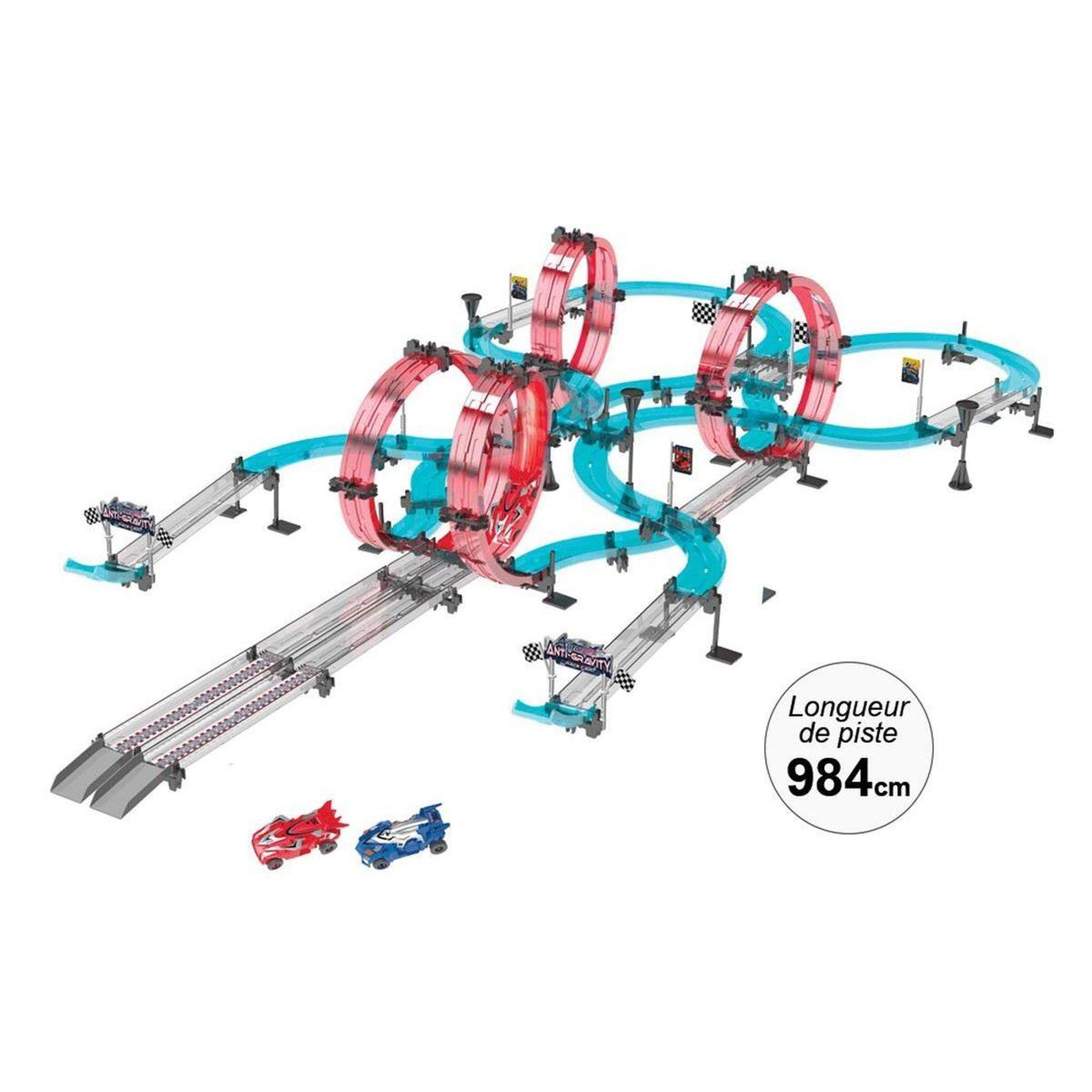 1001JOUETS Circuit de Course à Construire - 984 cm de Piste, 2 Voitures à Friction - 140 Pièces