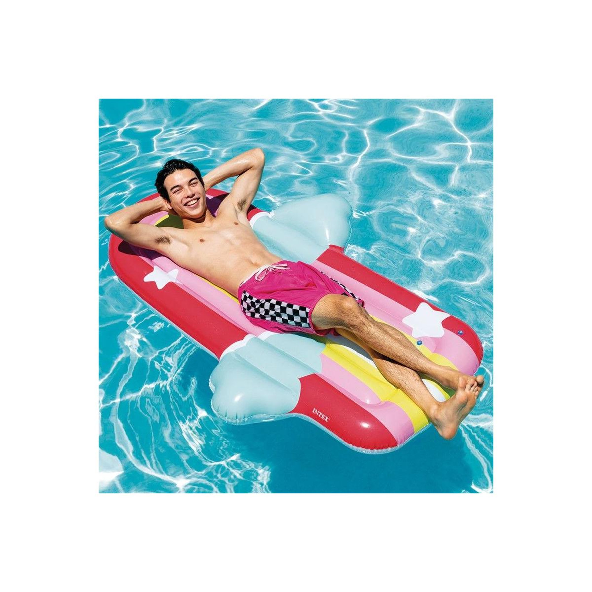 Voir la diapositive 2 : INTEX Matelas gonflable  nuage 70's  175cm multicolore