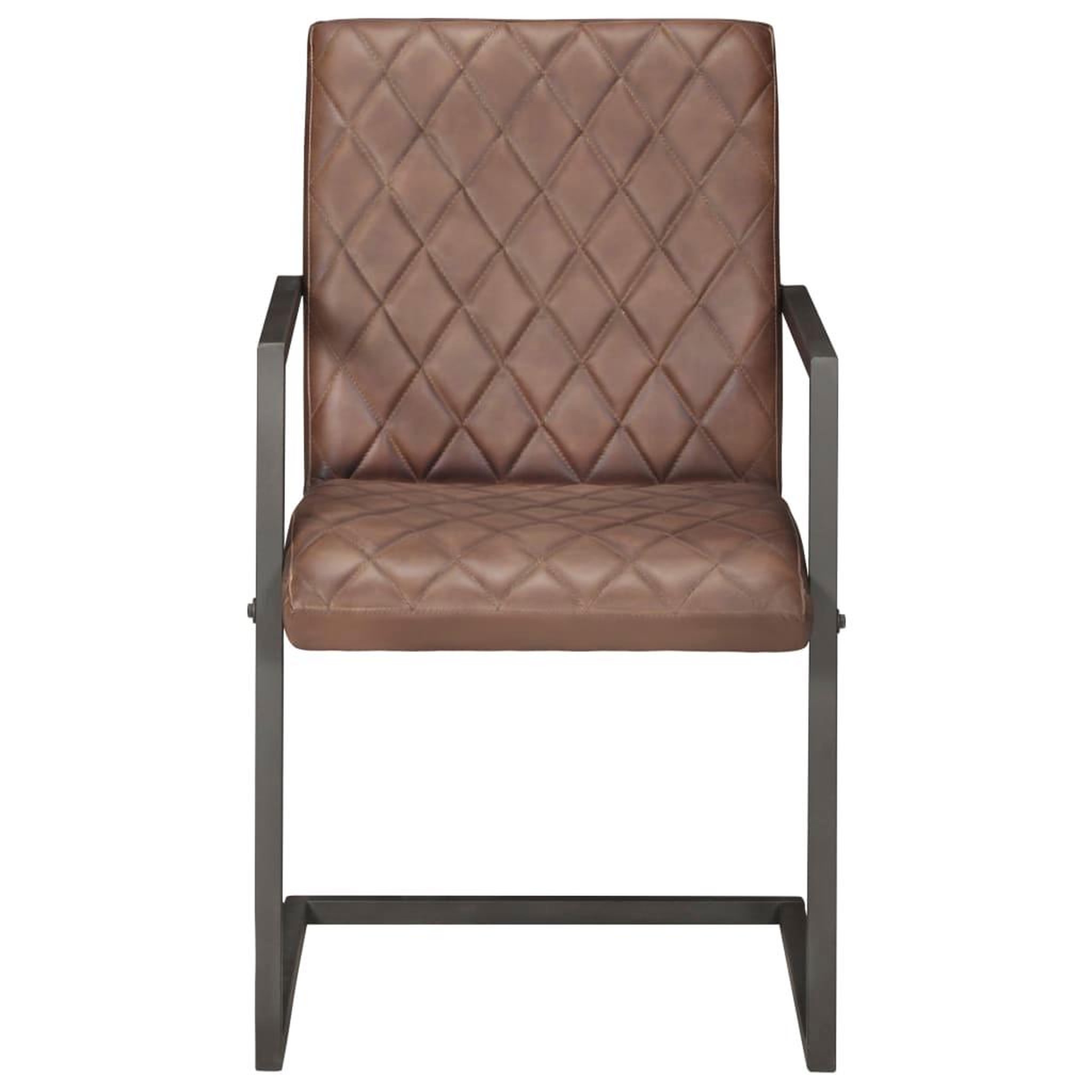 Voir la diapositive 3 : VIDAXL Chaises a manger cantilever lot de 6 marron cuir veritable