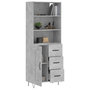 Voir la diapositive 3 : VIDAXL Buffet haut Gris beton 69,5x34x180 cm Bois d'ingenierie