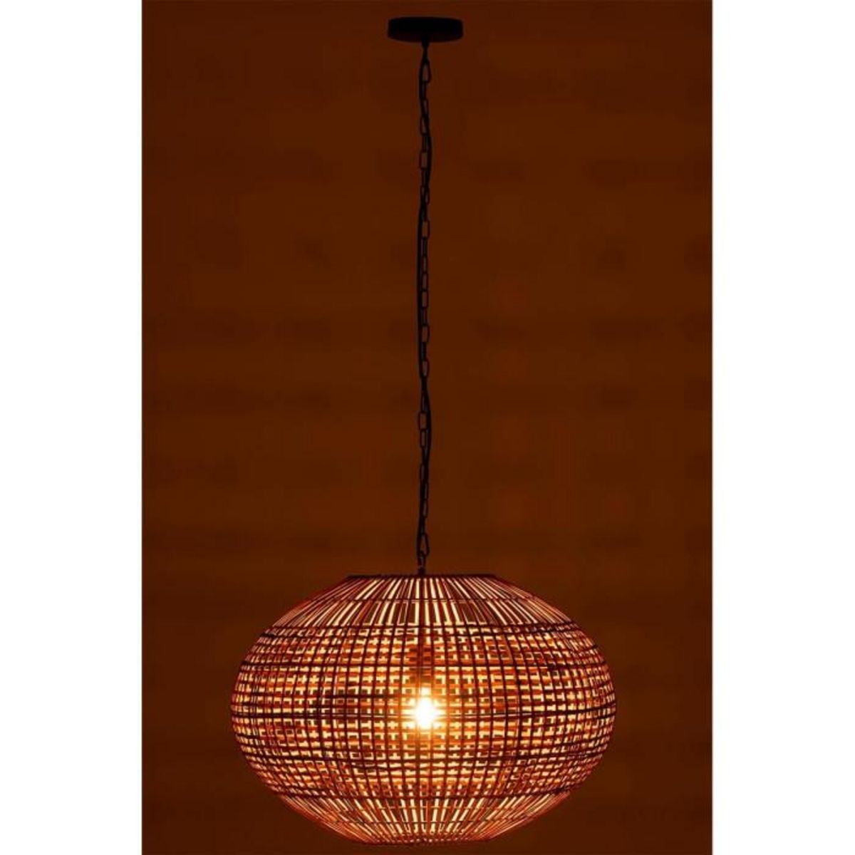 Paris Prix Lampe Suspension  Rotin & Métal  61cm Naturel