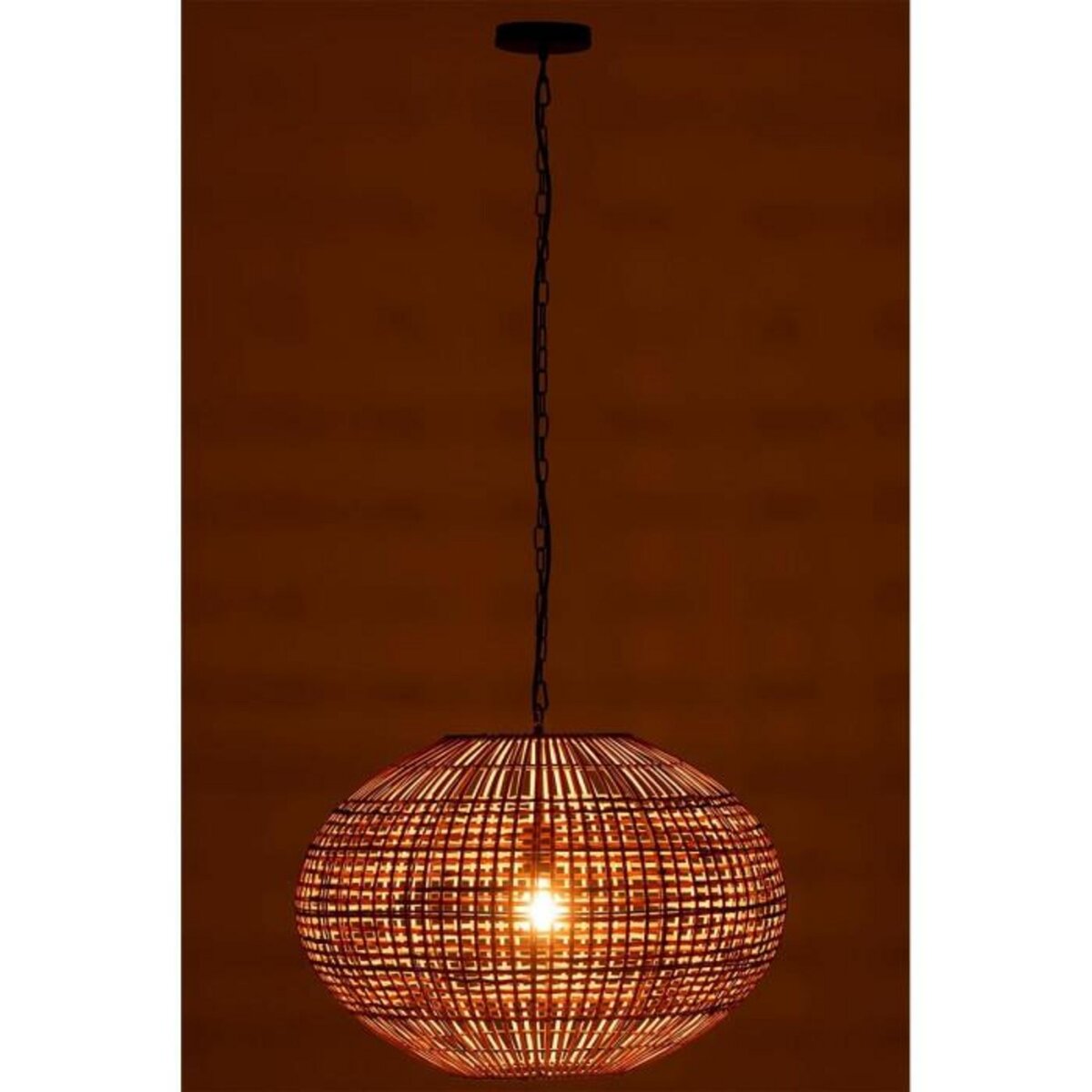 Paris Prix Lampe Suspension  Rotin & Métal  61cm Naturel