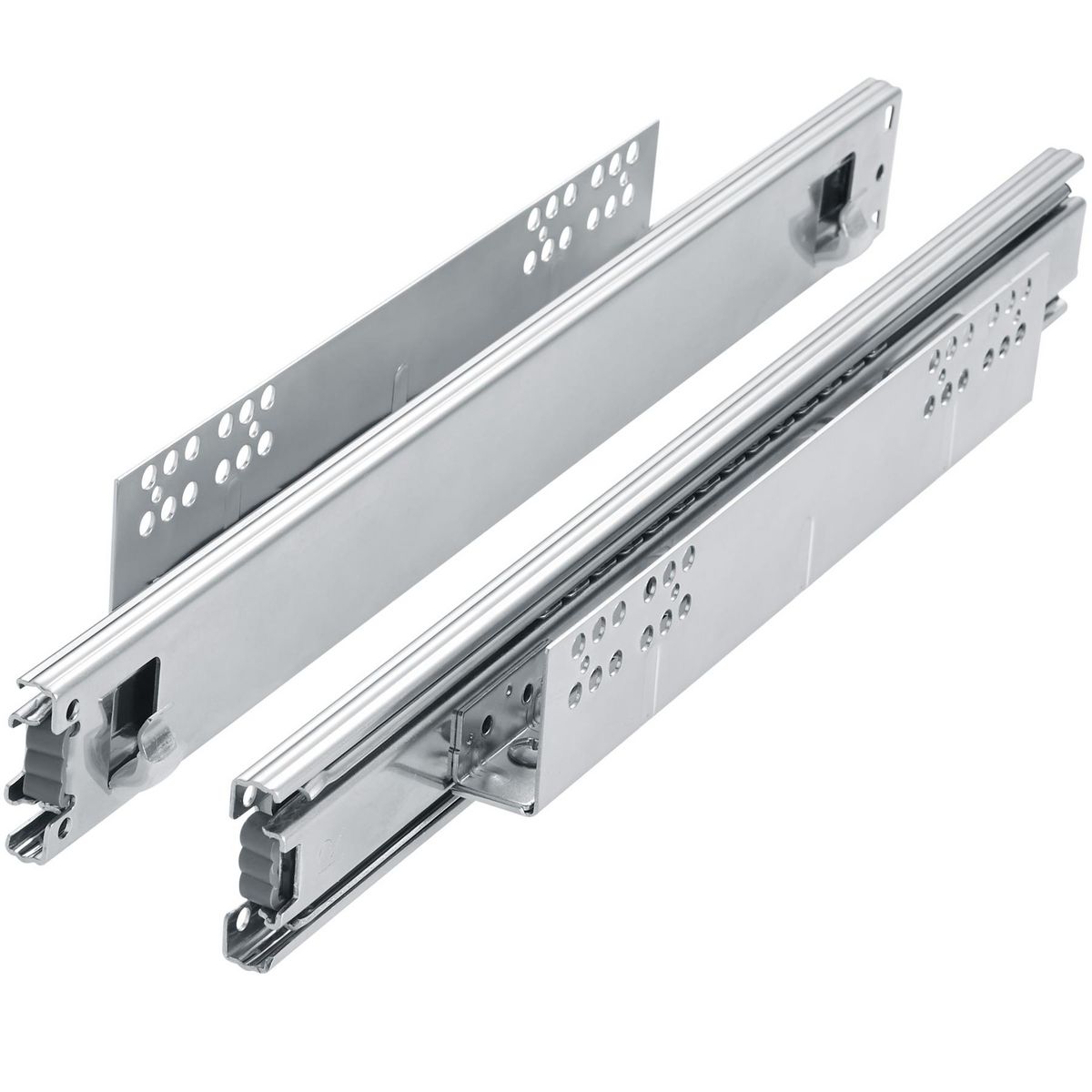 tectake Tiroir de rangement téléscopique chromé gris