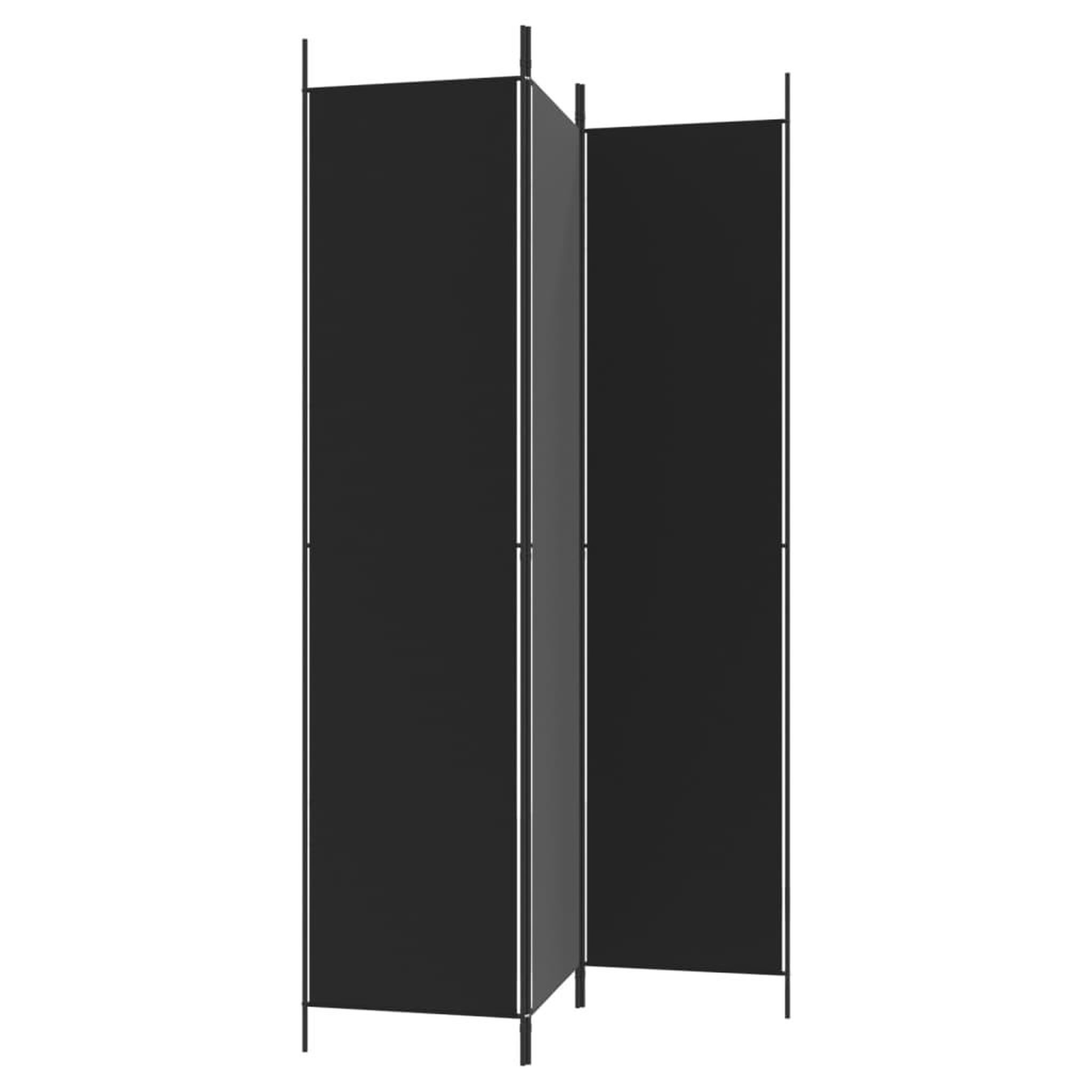 Voir la diapositive 5 : VIDAXL Cloison de separation 3 panneaux Noir 150x220 cm Tissu