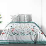 Les Ateliers du Linge Parure housse de couette 100% coton 47 fils/cm2 -capucine. Coloris disponibles : Blanc