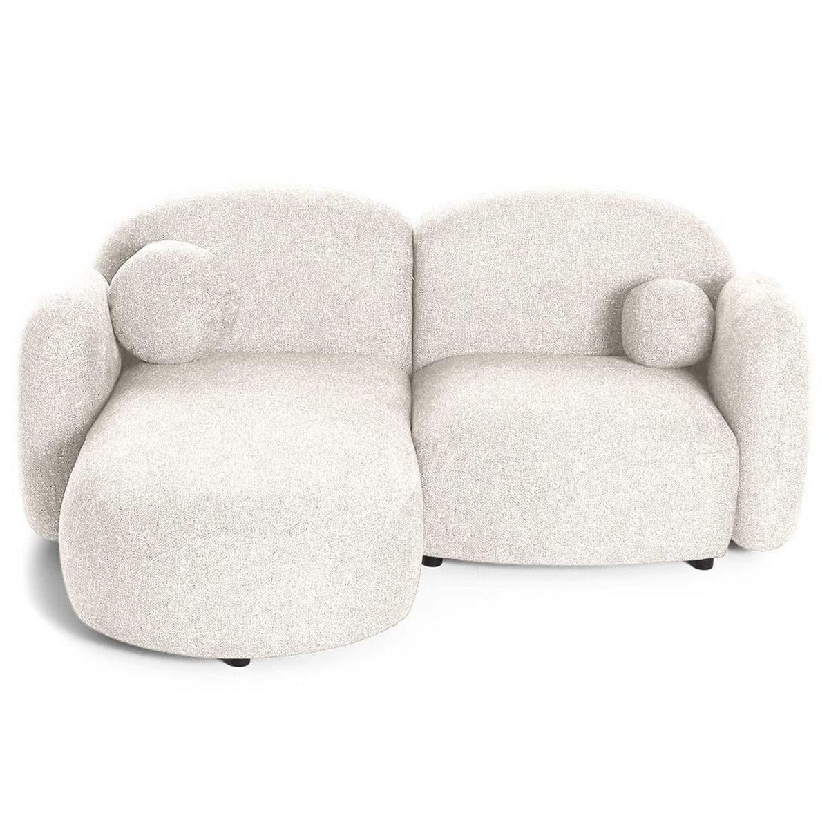 LISA DESIGN Velris - canapé d'angle gauche 3 places en tissu moucheté