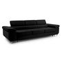 Voir la diapositive 3 : BEST MOBILIER Pablo - canapé 3 places - convertible avec têtières réglables - en velours