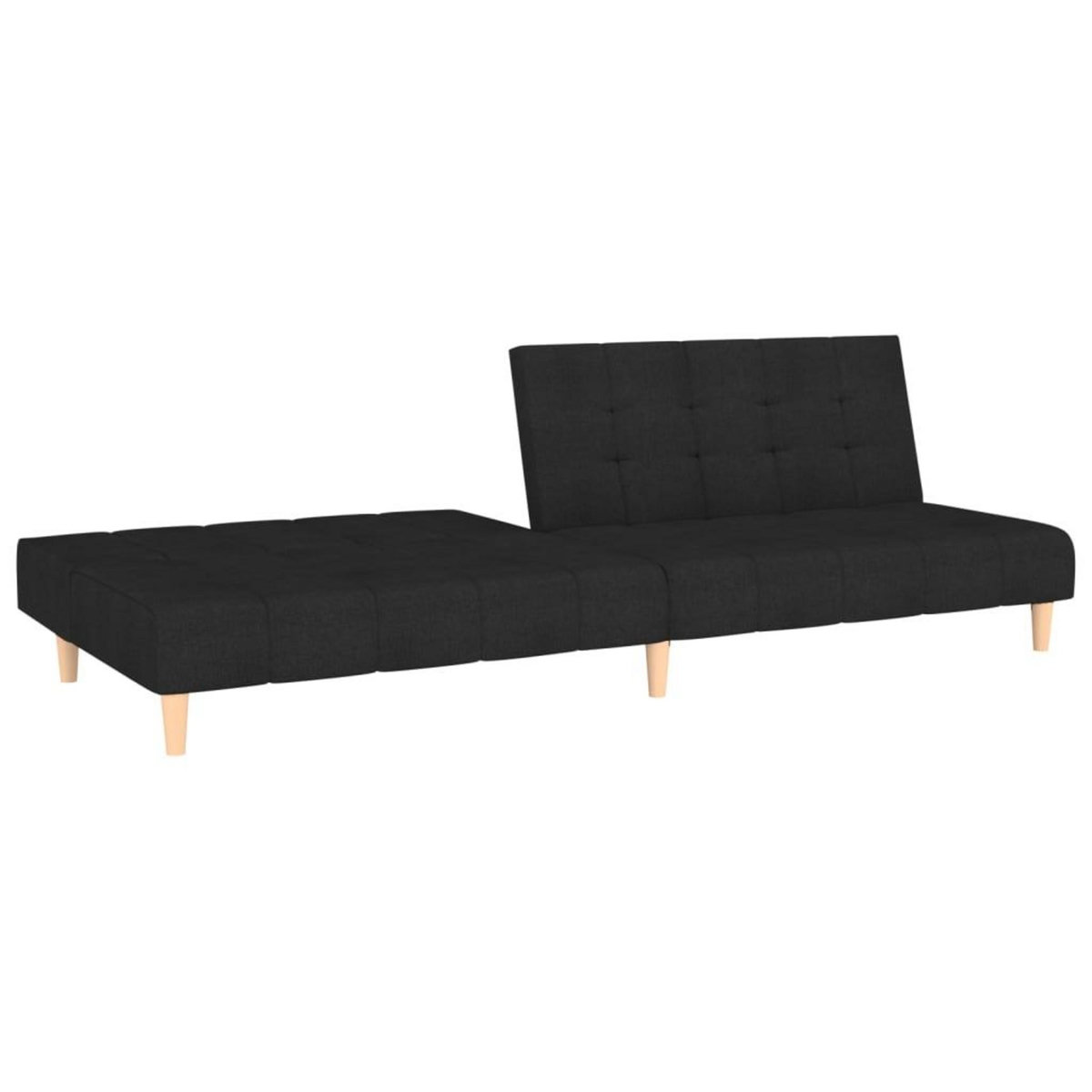 VIDAXL Canape-lit a 2 places noir tissu
