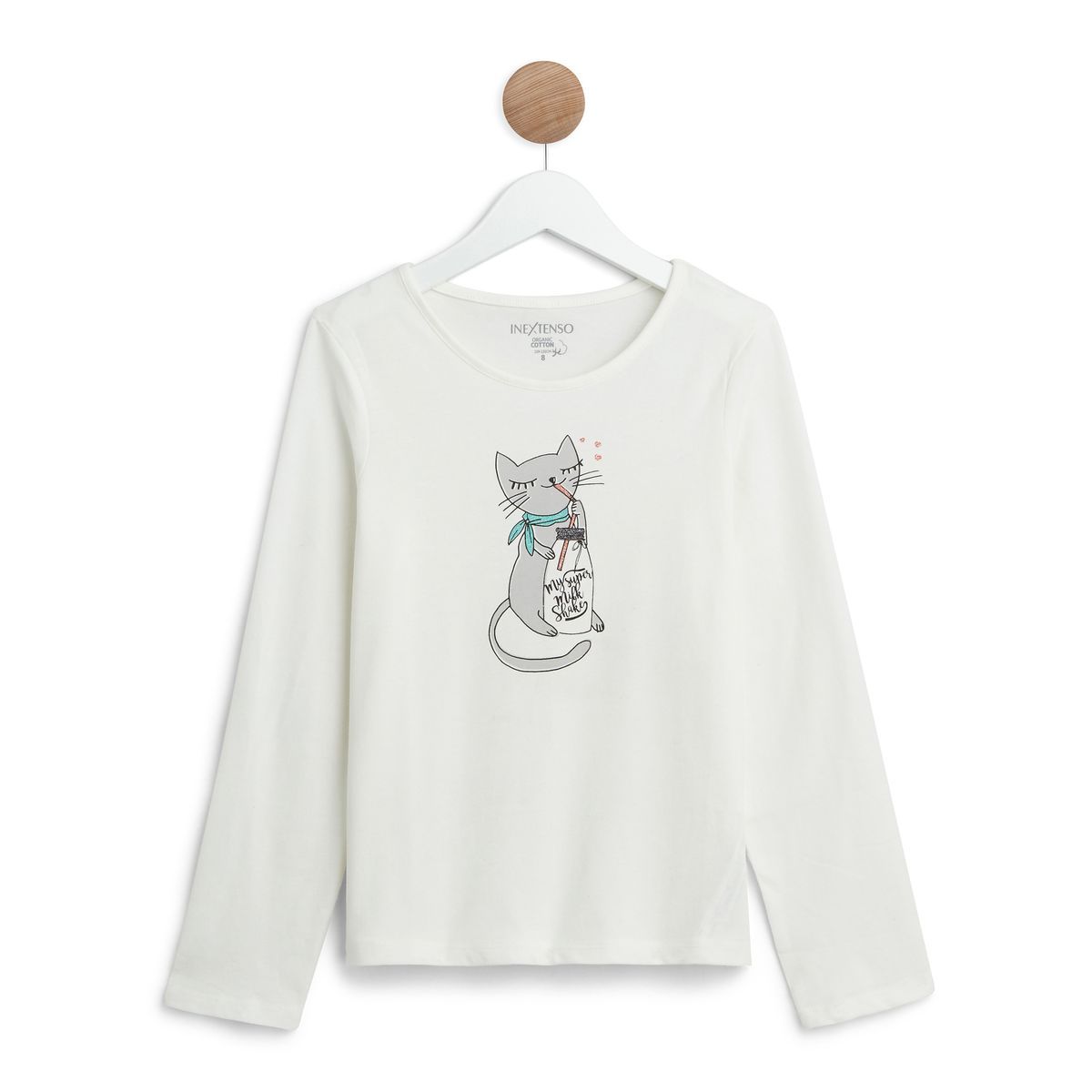 IN EXTENSO T-shirt manches longues chat fille