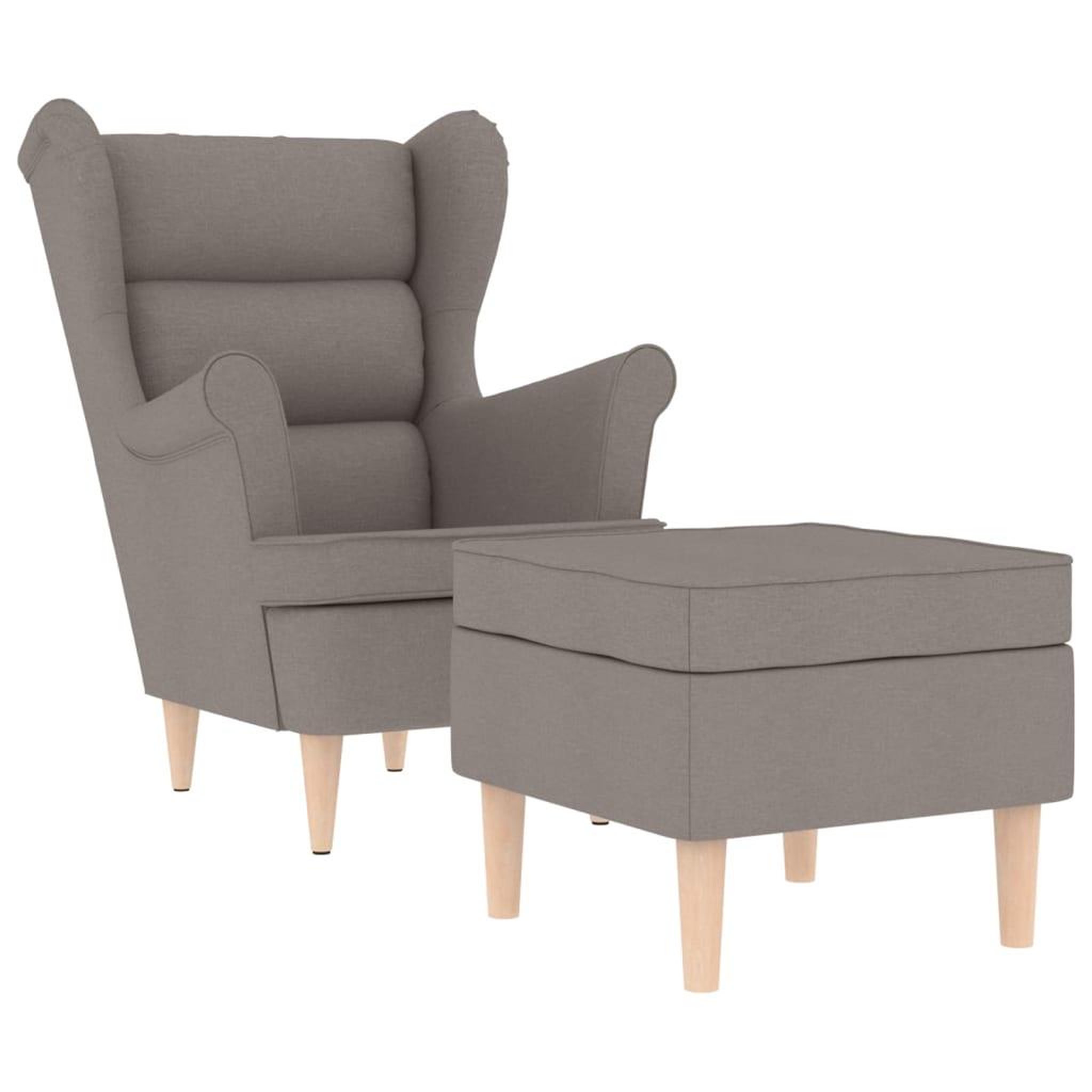 Voir la diapositive 2 : VIDAXL Fauteuil avec repose-pied Taupe Tissu