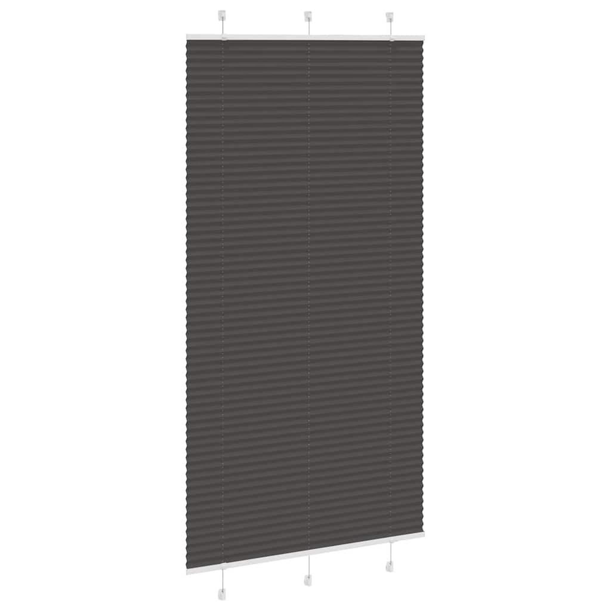 Voir la diapositive 3 : VIDAXL Store plisse noir 105x200 cm largeur du tissu 104,4cm polyester