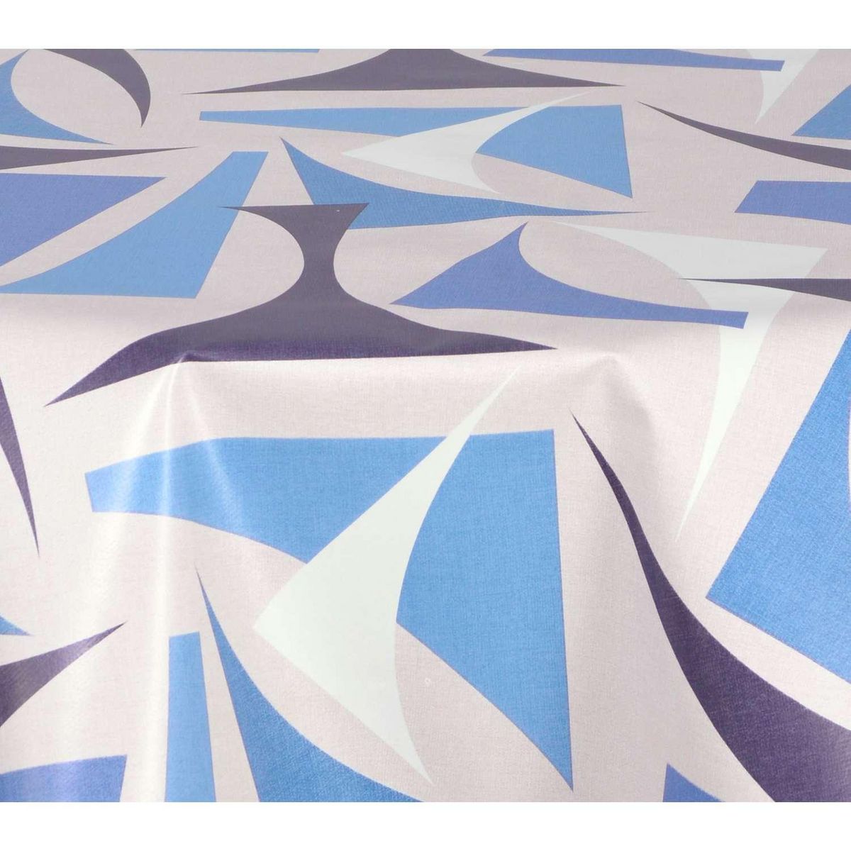 HABITABLE Nappe en toile cirée ronde Figu - Diam. 150 cm - Bleu