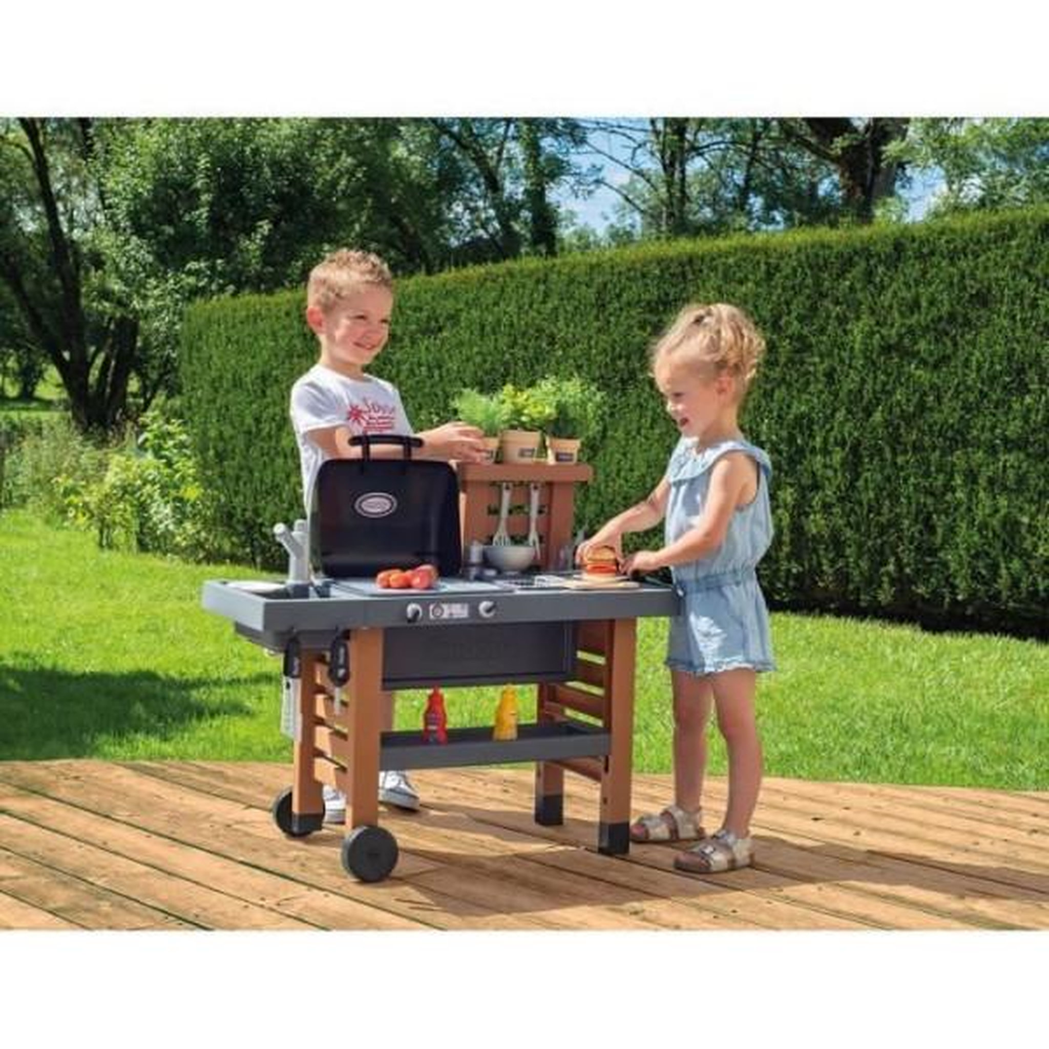 Voir la diapositive 4 : SMOBY Cuisine d'extérieur évolutive smoby - grill et plancha - 40 accessoires