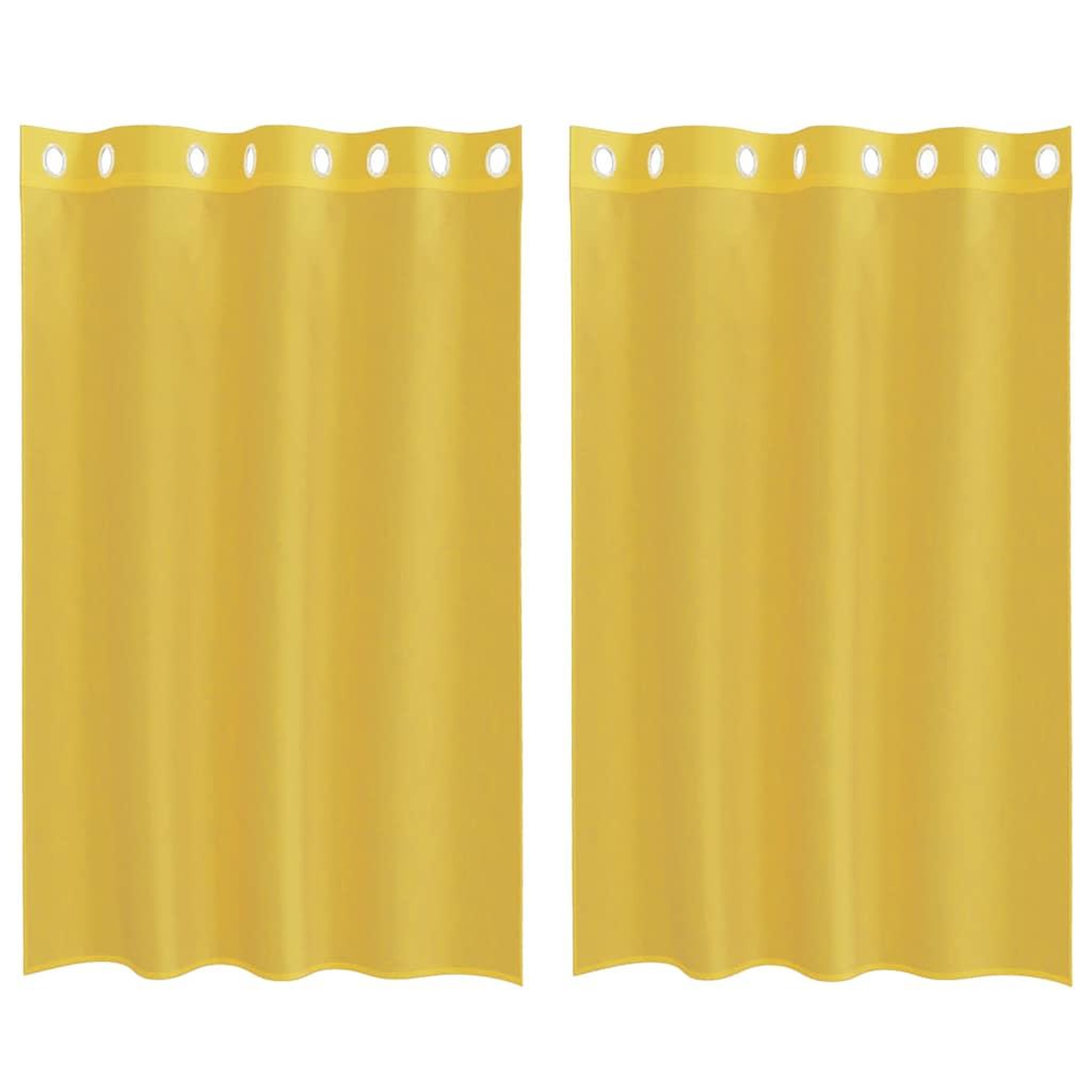 Voir la diapositive 2 : VIDAXL Rideaux en voile avec œillets 2 pcs jaune
