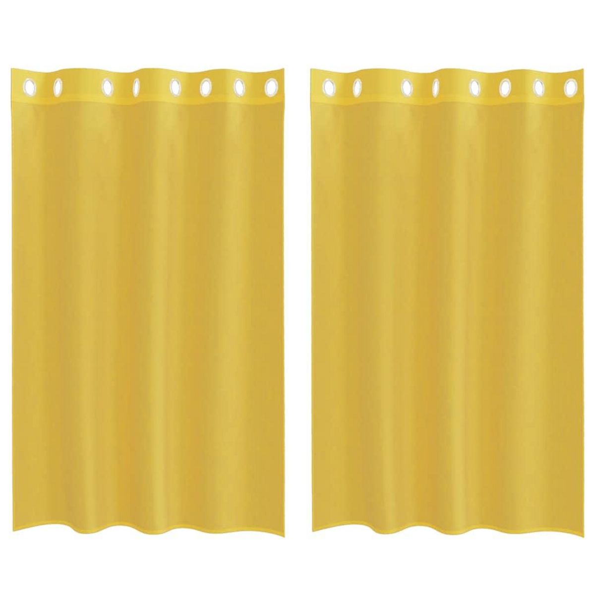 VIDAXL Rideaux en voile avec œillets 2 pcs jaune