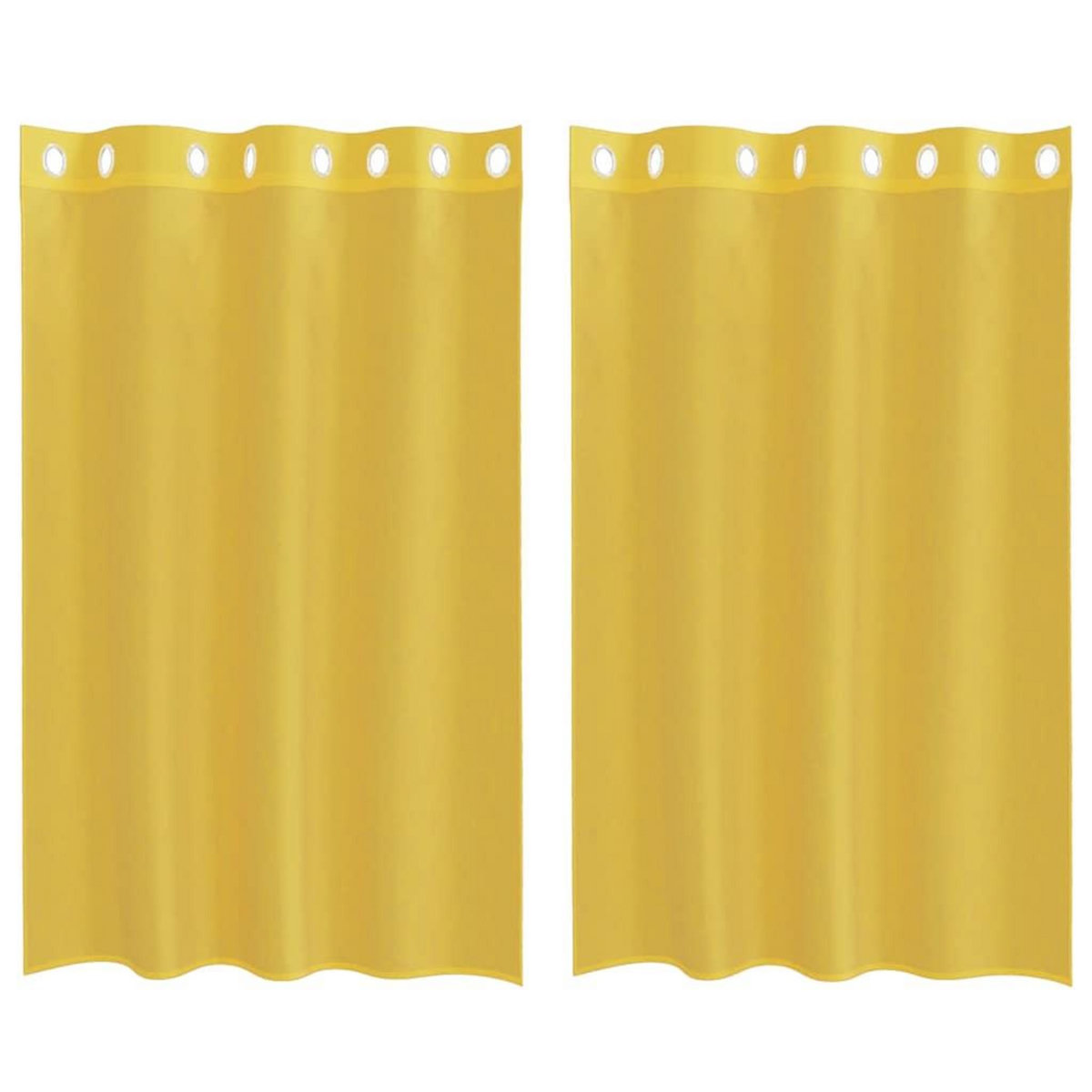 VIDAXL Rideaux en voile avec œillets 2 pcs jaune