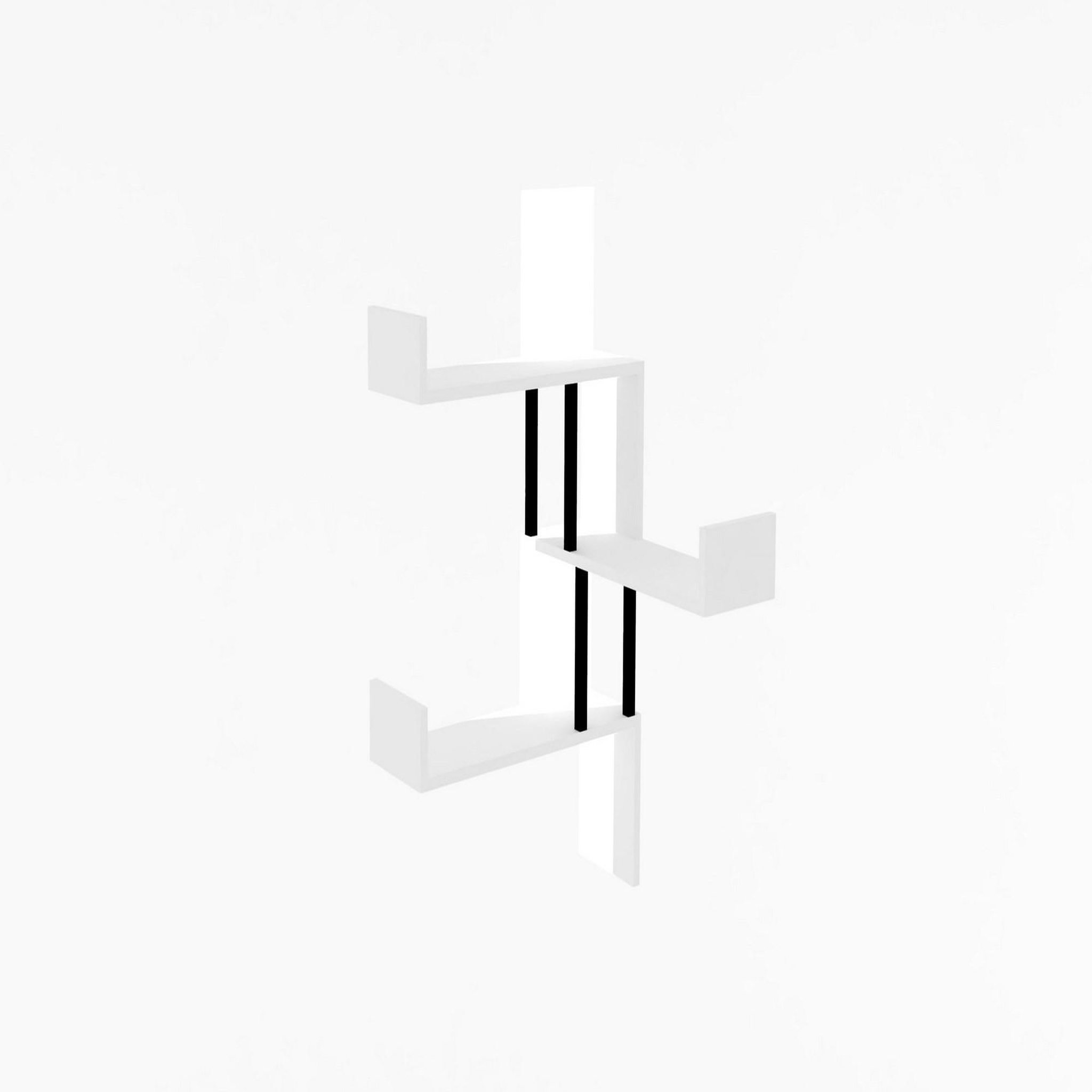 Voir la diapositive 4 : Habitat et Jardin Étagère murale en bois  bombe  - 60 x 20 x 105 cm - blanc