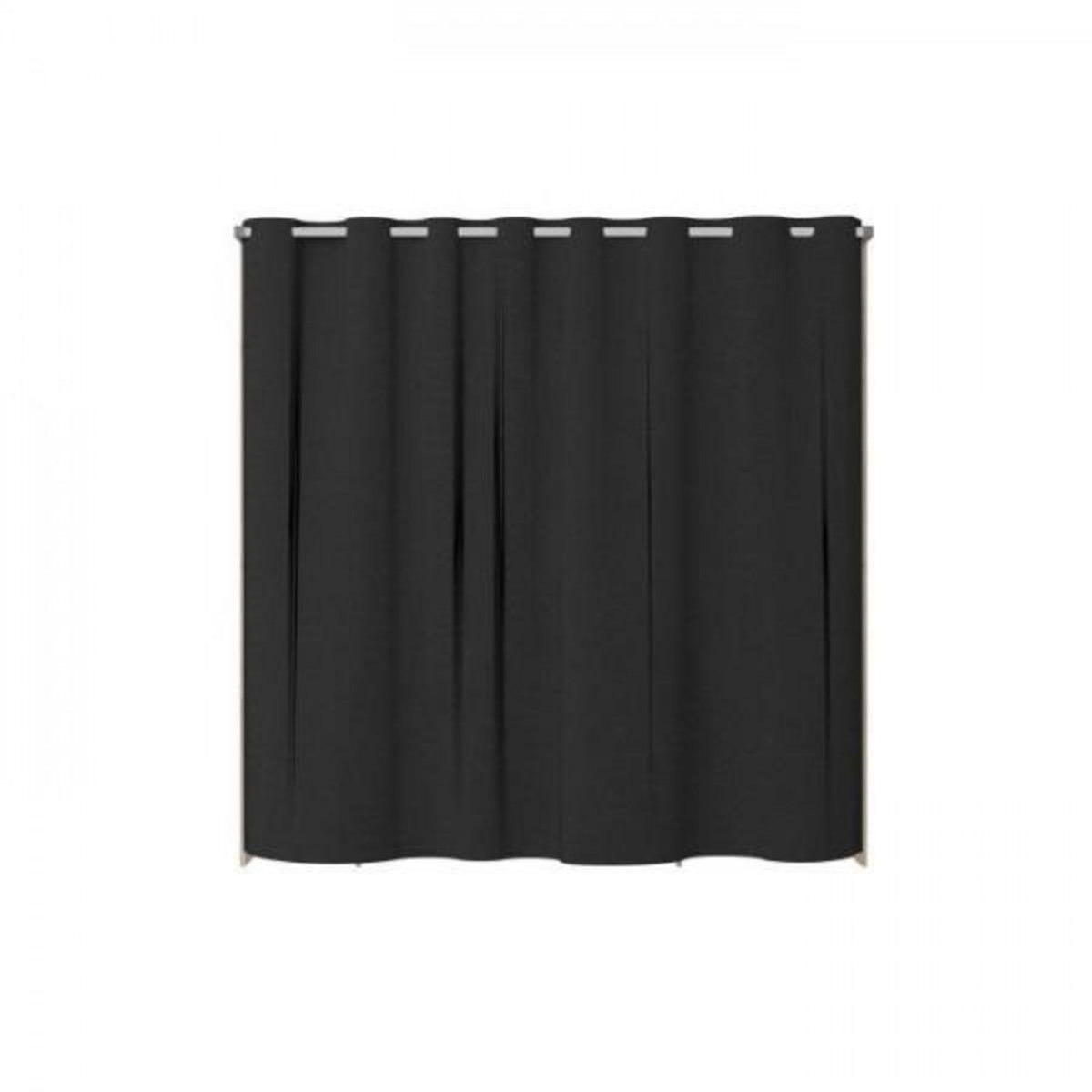 EKIPA Dressing ARTIC avec rideau - L 198 x H 203 cm - 2 colonnes + 2 penderies + 2 tiroirs - Chene Jackson et noir