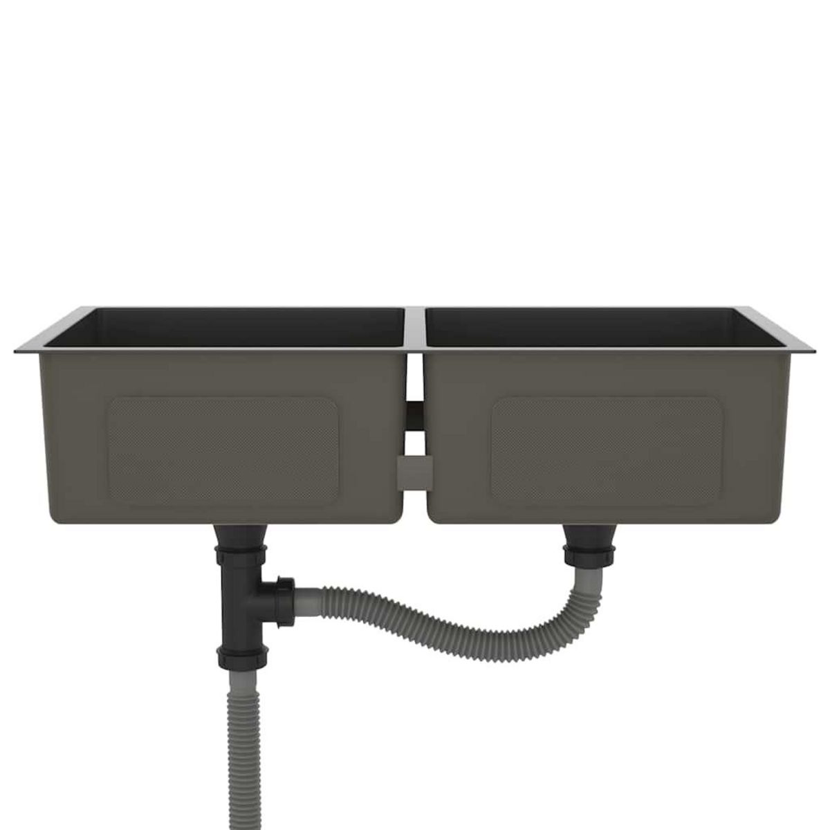 VIDAXL Evier de cuisine fait main Noir Acier inoxydable