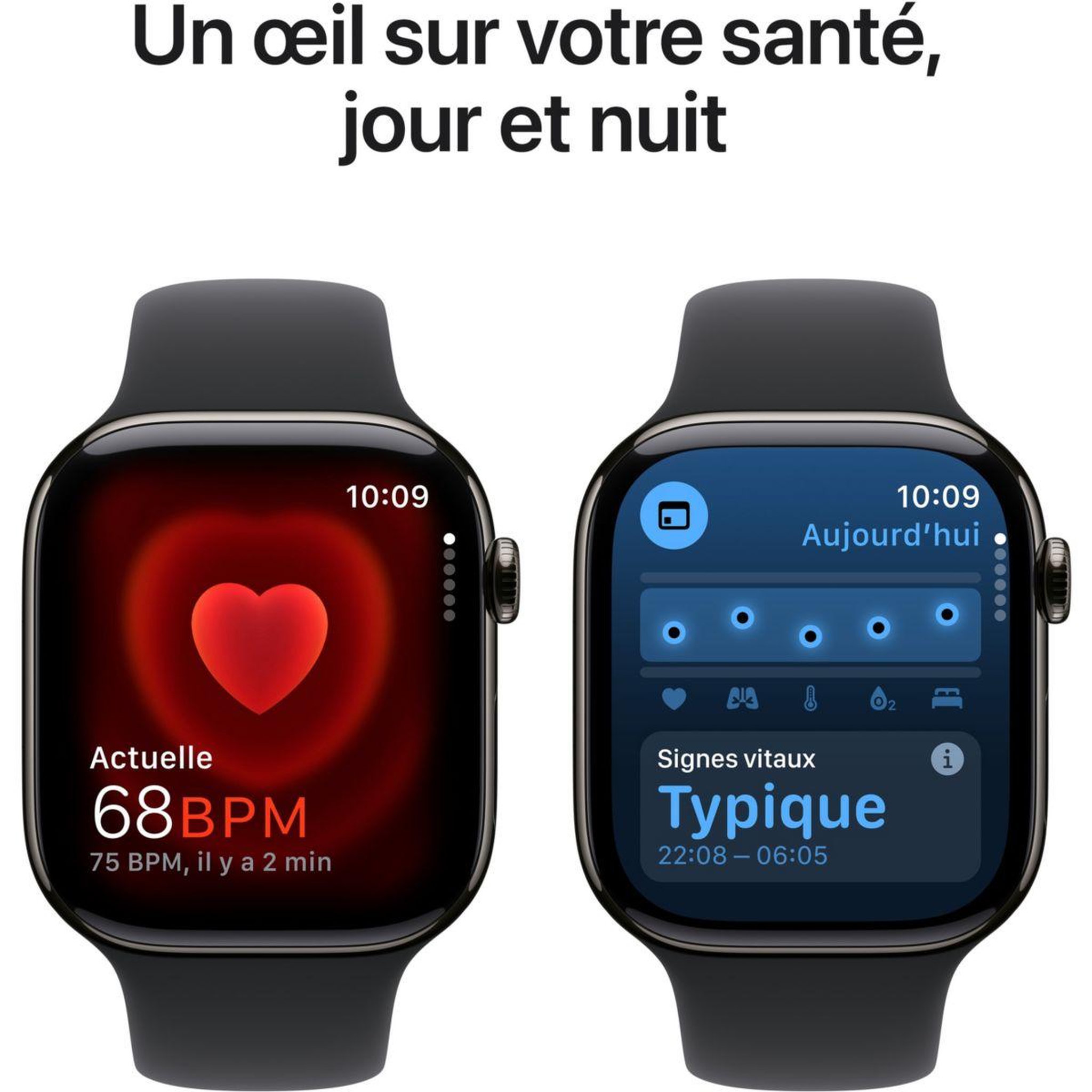 Voir la diapositive 5 : APPLE Montre connectée Serie 10 46mm Titane Ardoise S/M Cell