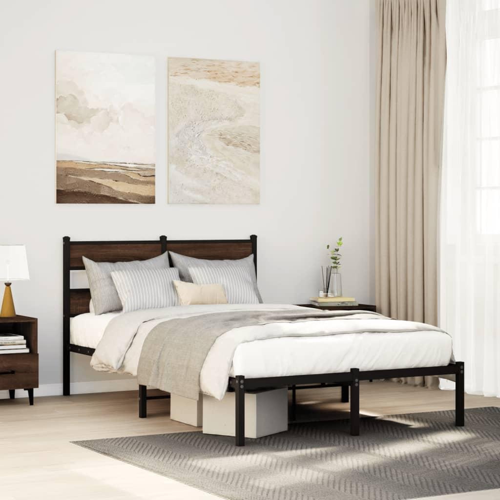 VIDAXL Cadre de lit sans matelas avec tete de lit 120x190 cm