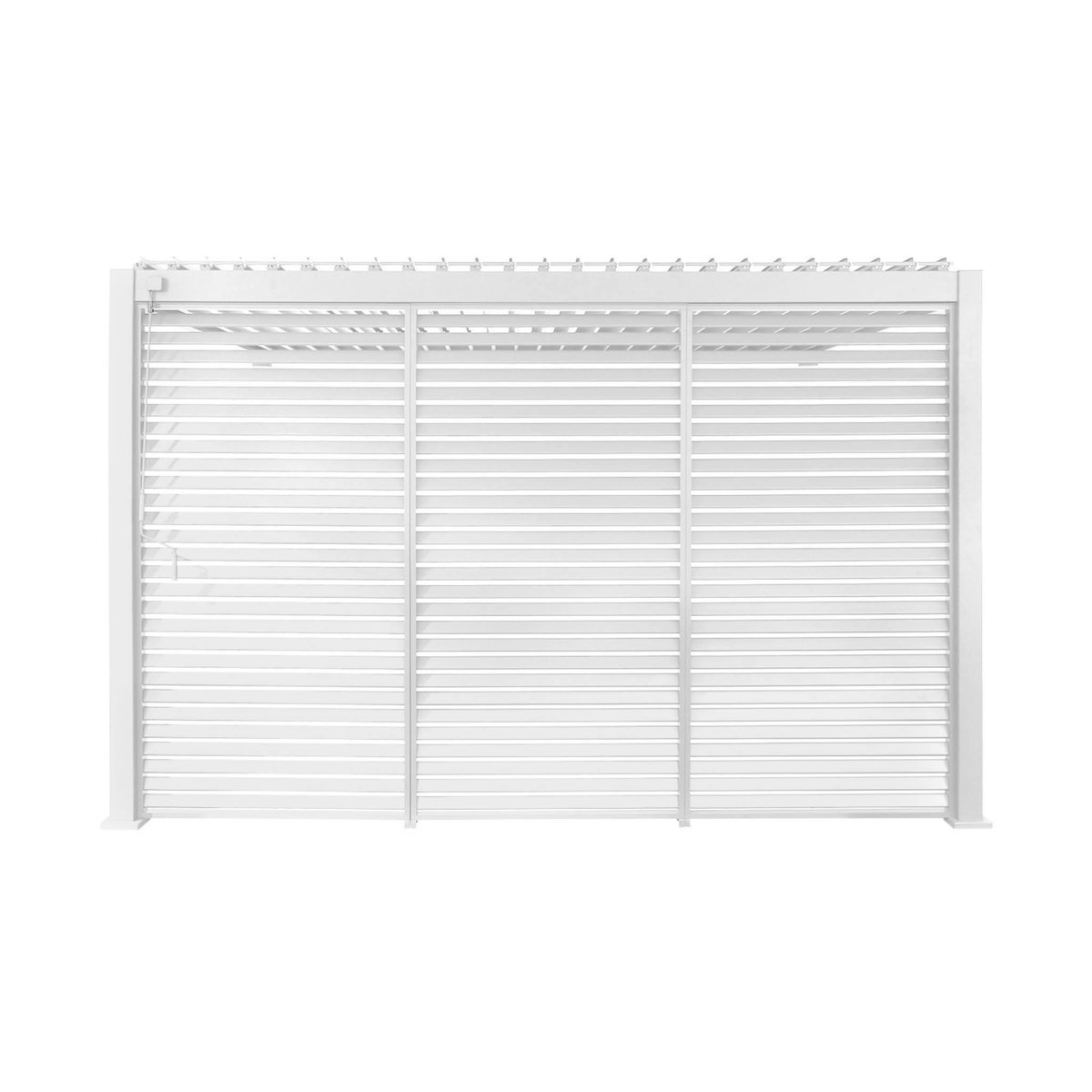 SWEEEK Pergola bioclimatique aluminium adossée 4x3m + 3 persiennes 130cm Triomphe