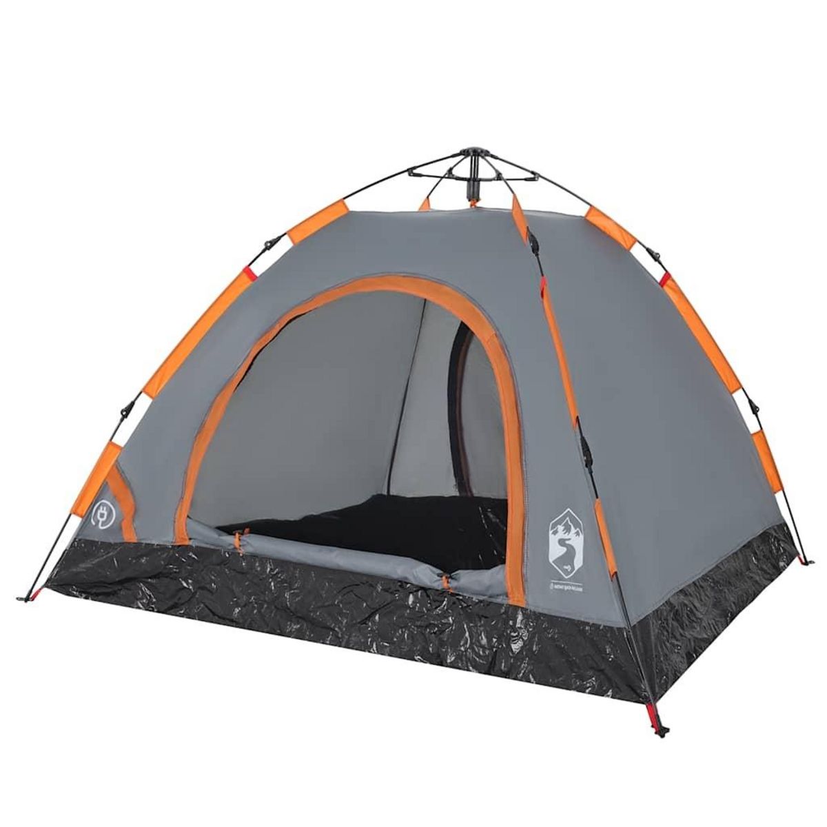 VIDAXL Tente de camping 3 personnes gris et orange liberation rapide