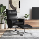 VIDAXL Fauteuil inclinable de massage avec repose-pied noir similicuir