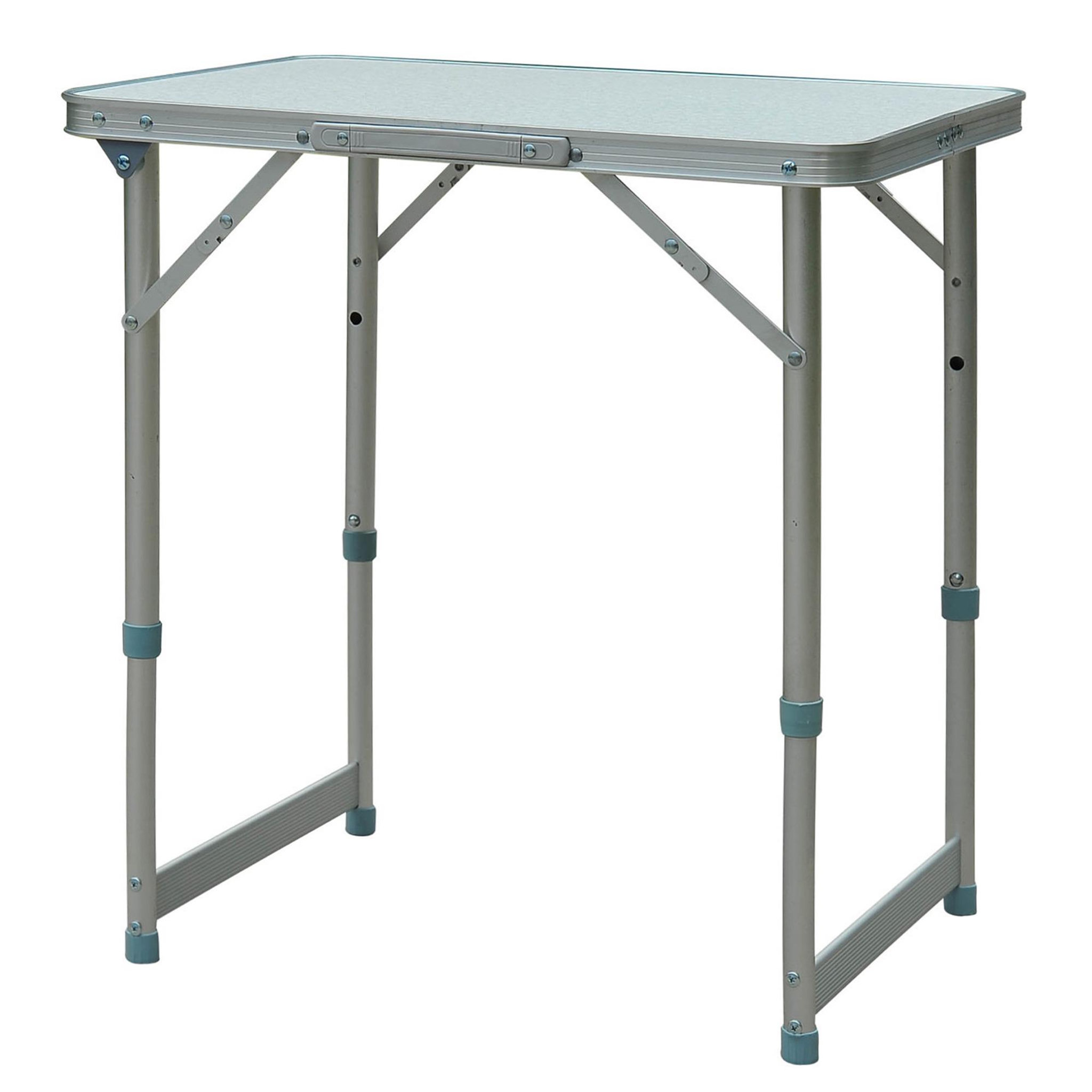 OUTSUNNY Table pliante table de camping table de jardin hauteur réglable aluminium mdf blanc
