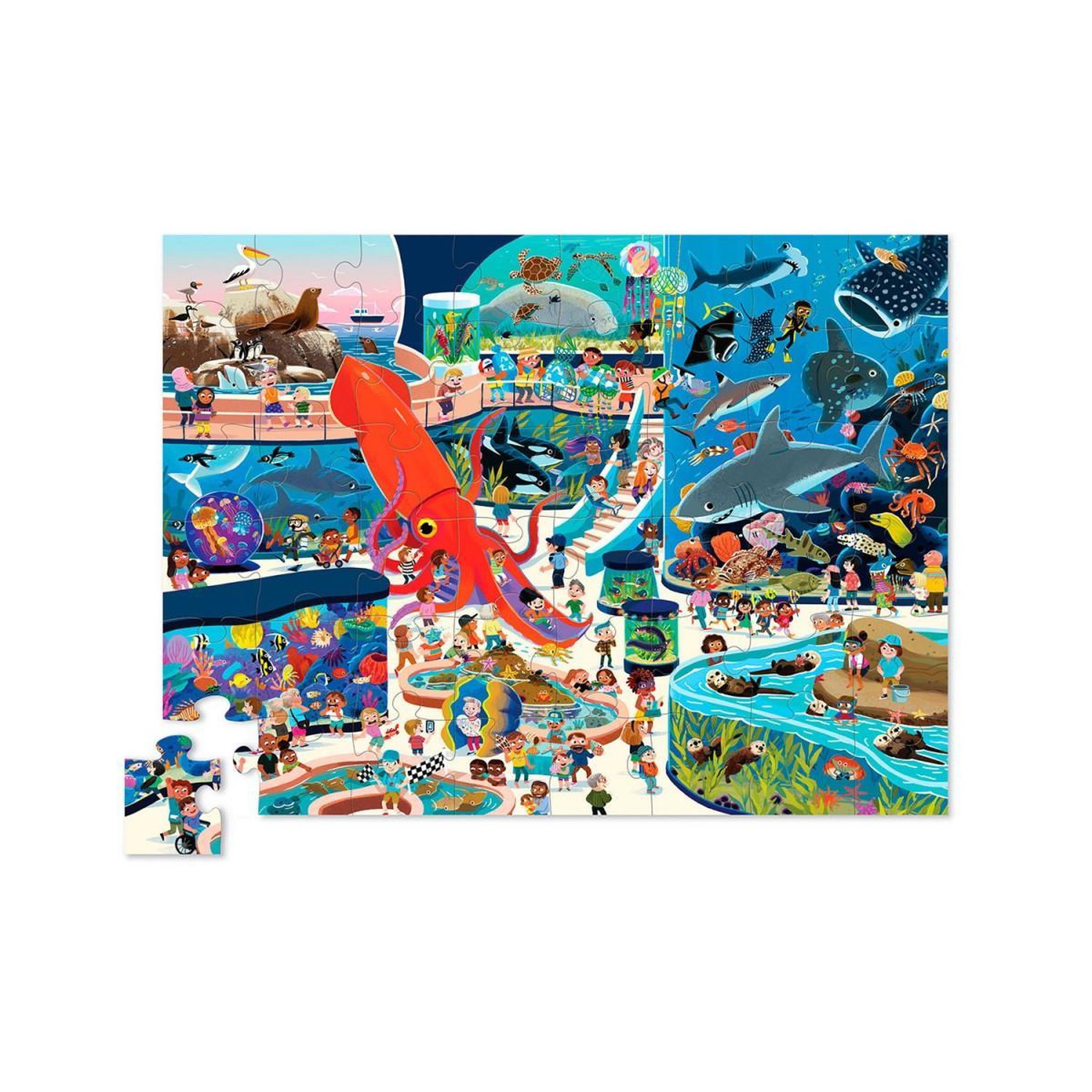 Voir la diapositive 2 : CROCODILE CREEK Puzzle 48 pieces - Une journee a l aquarium
