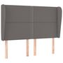 Voir la diapositive 2 : VIDAXL Tete de lit avec oreilles Gris 147x23x118/128 cm Similicuir