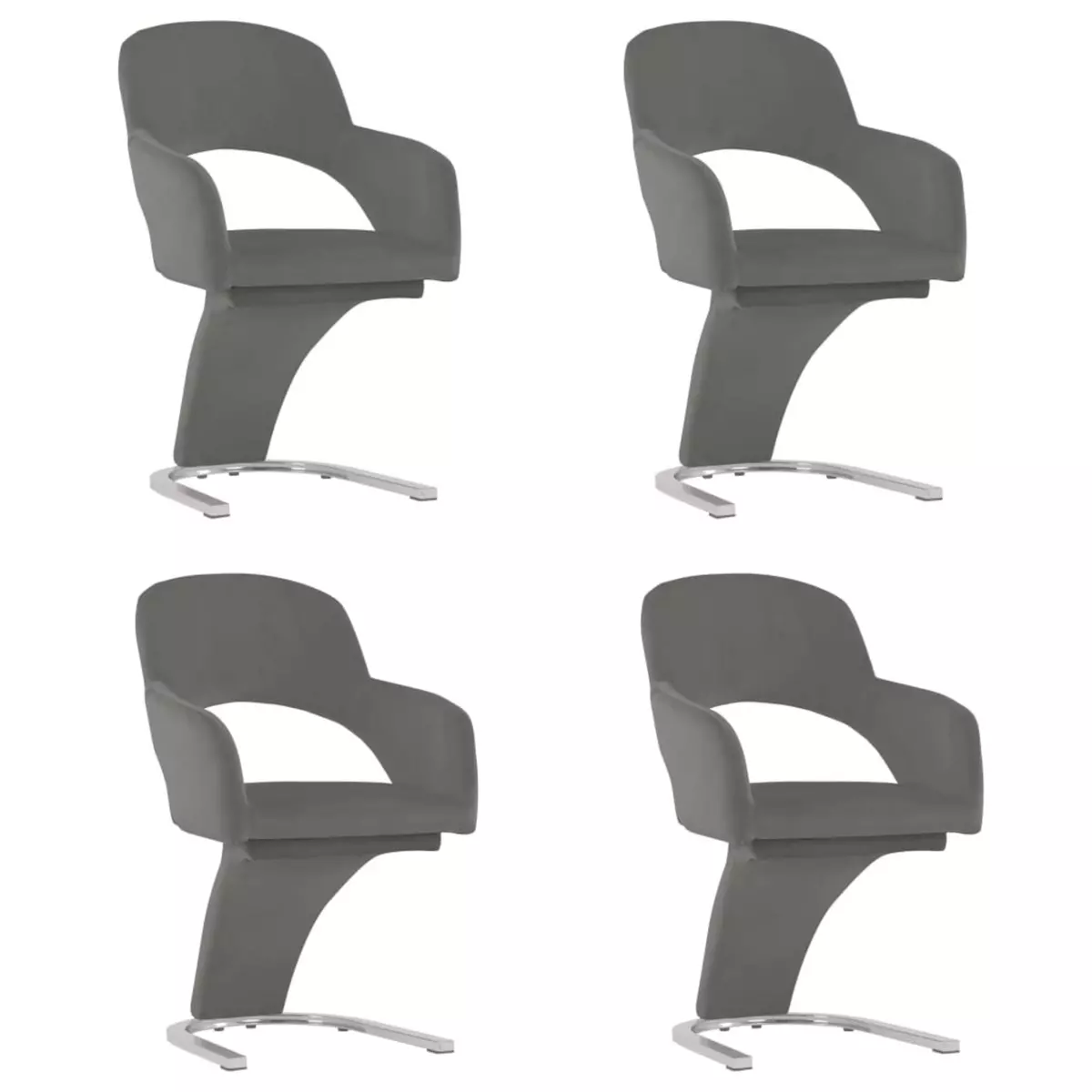 VIDAXL 3056584 Dining Chairs 4 pcs Grey Velvet (2x287777)