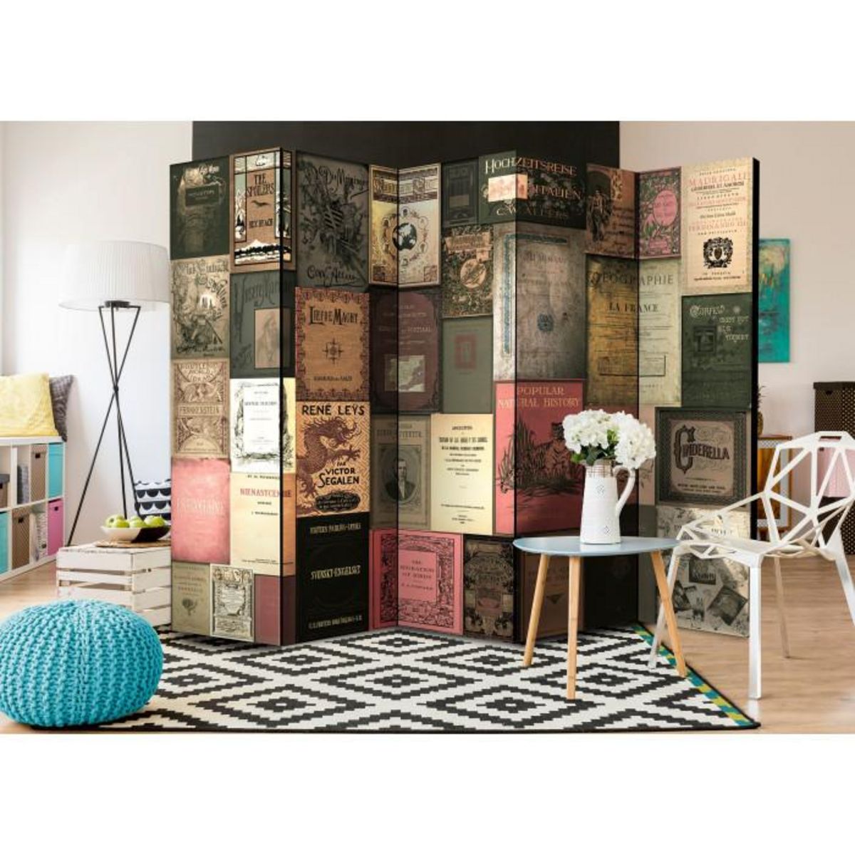 Paris Prix Paravent 5 Volets  Books of Paradise  172x225cm