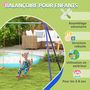 Voir la diapositive 4 : OUTSUNNY Balançoire 2 agrès portique avec 2 balançoires dim. 2,69L x 1,6l x 1,8H m métal époxy anticorrosion vert bleu PP orange