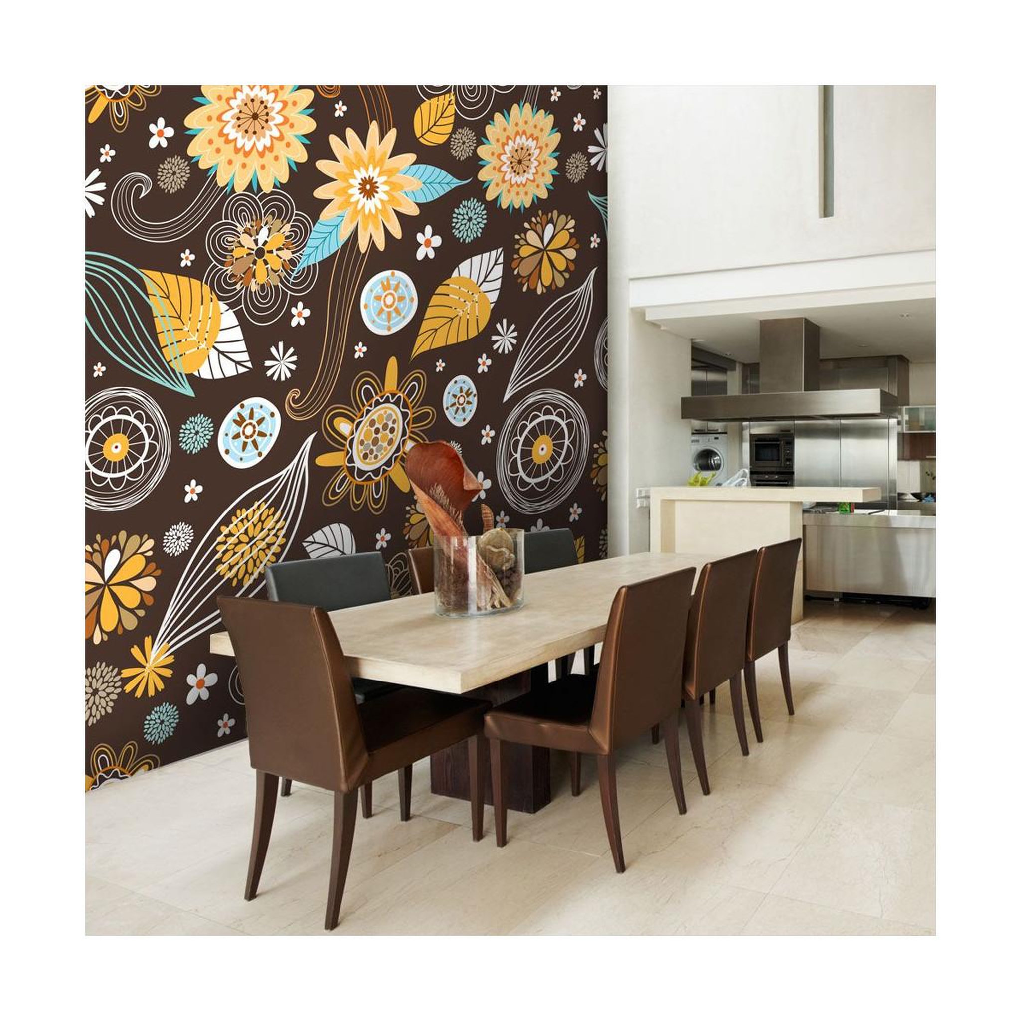 Paris Prix Papier peint  fleurs transparentes. Coloris disponibles : Multicolore
