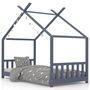 Voir la diapositive 2 : VIDAXL Cadre de lit d'enfant Gris Bois de pin massif 80x160 cm