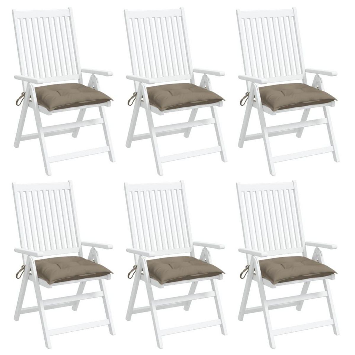 VIDAXL Coussins de chaise lot de 6 taupe 40x40x7 cm tissu oxford