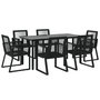 Voir la diapositive 3 : VIDAXL Ensemble a manger de jardin 7 pcs Noir Rotin PVC