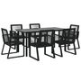 Voir la diapositive 3 : VIDAXL Ensemble a manger de jardin 7 pcs Noir Rotin PVC